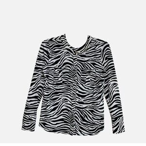 Dana Buchman Black and White Zebra Print Button Down Shirt